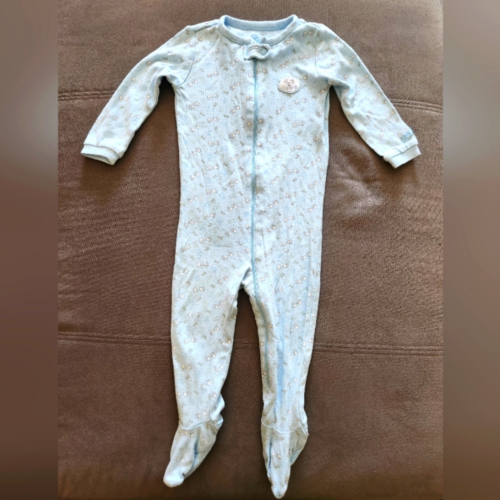 The Children's Place Puppy Snug Fit Cotton Footed One Piece Pajamas BLUE 18M